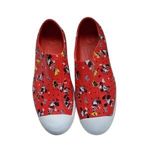 Native X Disney Unisex Minnie Mouse Slip On Shoes  Men Size 10 Red